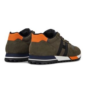 HOGAN H86RUN Olive/Black/Orange Sneakers